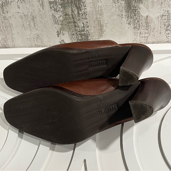 UNISA Brown Leather‎ Western STARLING High Heel MULES Womens 8.5 B Clogs Brazil - Picture 11 of 12